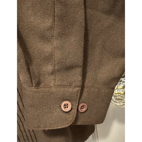 Willie Esco Guayabera Shirt Long Sleeve Men Size XXL Brown Button Up Hip Hop Y2K - Picture 6 of 10